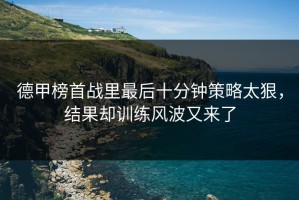 德甲榜首战里最后十分钟策略太狠，结果却训练风波又来了
