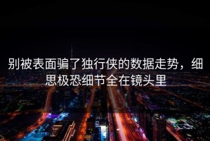 别被表面骗了独行侠的数据走势，细思极恐细节全在镜头里