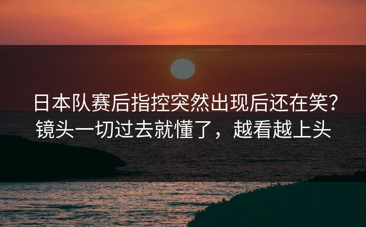 日本队赛后指控突然出现后还在笑？镜头一切过去就懂了，越看越上头