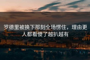 罗德里被换下那刻全场愣住，理由更人都看傻了越扒越有